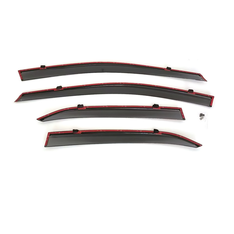 Akrilo lietaus deflektorius Toyota Camry 2018-2023, injekciškai formuotas profilis, 4 vnt. komplektas, montavimas su sagtimi + kabliu + klijais