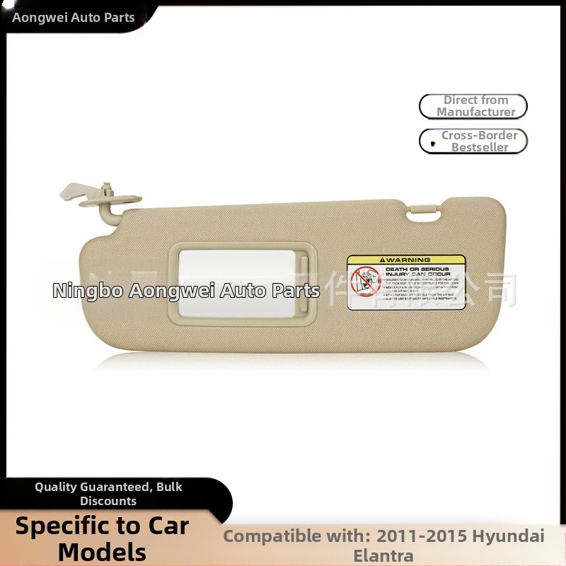 Angway PVC slnečný vizor pre Hyundai Elantra 2011–2015, zabudovaná montáž, jednoduchý štýl