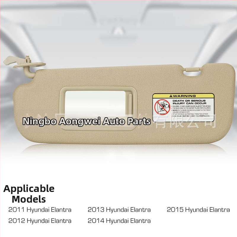 Angway PVC slnečný vizor pre Hyundai Elantra 2011–2015, zabudovaná montáž, jednoduchý štýl