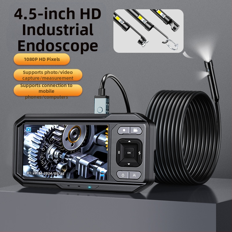 ES02 HD industrijski endoskop s zaslonom — 8 mm sonda, radni domet 5 m, IP67 vodootporno, 720P zaslon, LED osvjetljenje