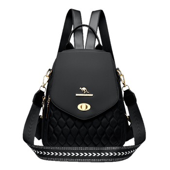 Rucsac pentru femei, stil coreean, de înaltă clasă, cu capacitate mare pentru călătorii; material nailon, impermeabil, închidere cu fermoar, căptușeală poliester, buzunare interioare (buzunar pentru telefon, buzunar cu fermoar)