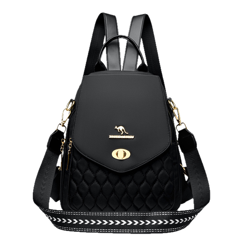 Rucsac pentru femei, stil coreean, de înaltă clasă, cu capacitate mare pentru călătorii; material nailon, impermeabil, închidere cu fermoar, căptușeală poliester, buzunare interioare (buzunar pentru telefon, buzunar cu fermoar)