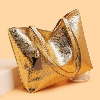 PU Tote чанта, хоризонтална квадратна форма, цип за затваряне, вътрешен джоб с цип и джоб за мобилен телефон