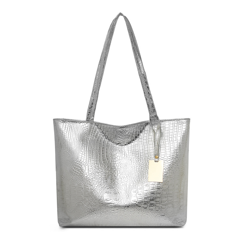 PU Tote чанта, хоризонтална квадратна форма, цип за затваряне, вътрешен джоб с цип и джоб за мобилен телефон