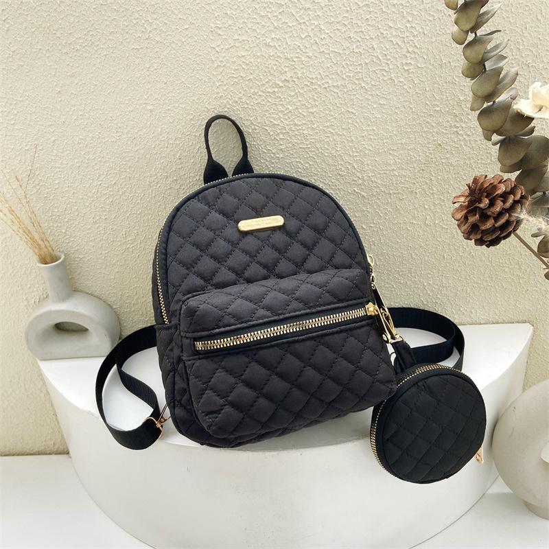 Oxford vászon hátizsák mindennapi használatra – 2024 tavasz, cipzáras zárás, nejlon bélés, belső cipzáras zseb, városi egyszerű stílus