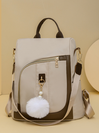 Najlon ruksak s zatvorenim na zip i poliesterom; unutarnji sustav višestrukih džepova (skriveni džep sa zipom, džep za telefon, džep za identifikaciju, unutarnja pregrada sa zipom, džep za kameru); prozračan, zaštita od krađe; ljeto 2024