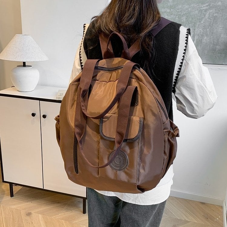 Unisex ruksak za posao i putovanja, PU materijal, zatvarač, vodootporan i otporan na habanje, unutarnja džep za telefon (PU; unisex stil; zatvarač; vodootporan; džep za telefon)