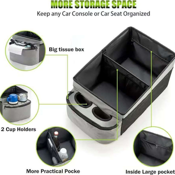 Τσάντα αποθήκευσης καθίσματος αυτοκινήτου για κεντρικό κάθισμα, πτυσσόμενη, Oxford ύφασμα, συμβατή με όλα τα μοντέλα, δυνατότητα εκτύπωσης λογότυπου, προσαρμοστική