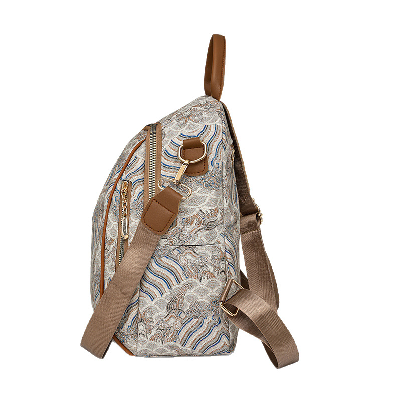 Najlonski ruksak, jesen 2024, podstava od poliestera, zatvarač, unutarnji pretinac za telefon