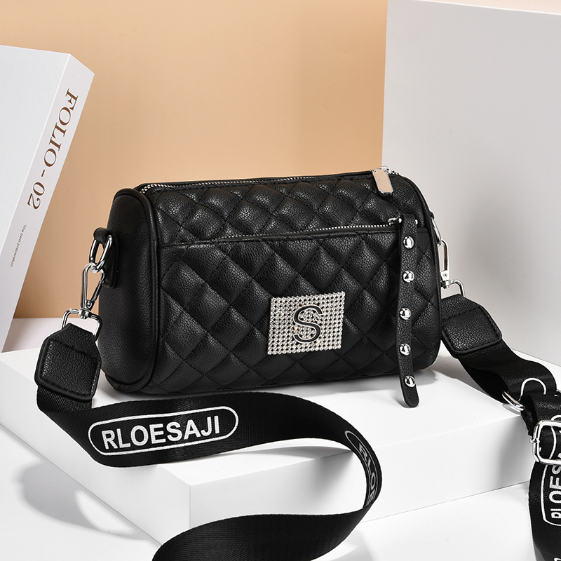 PU kožna ženska torbica za rameni, stil jastuka, horizontalno kvadratnog oblika, zatvaranje na zip, unutarnja džep sa zipom