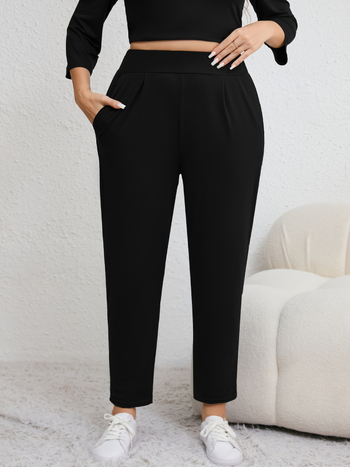 Дамски йога панталони - полиестер-спандекс, прав крак, дължина 3/4