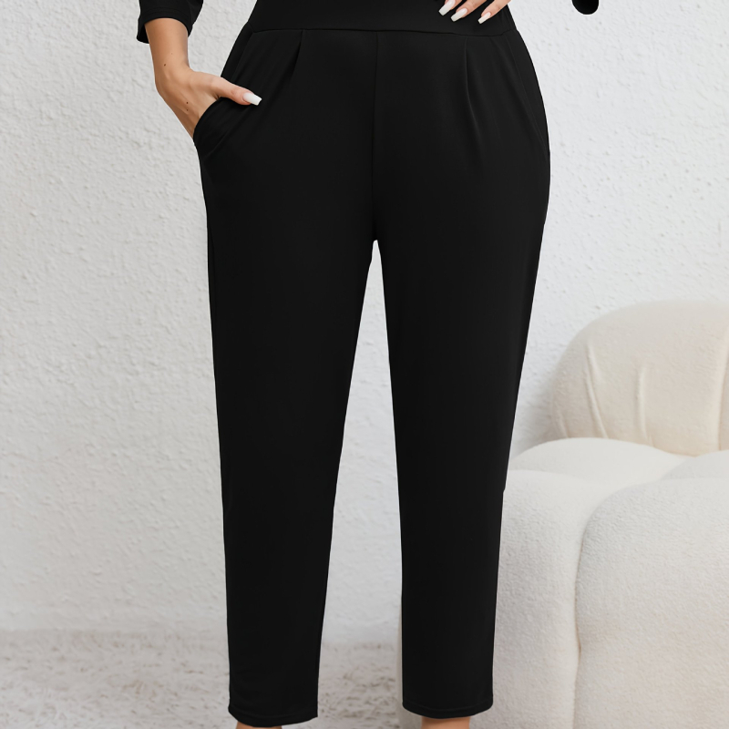 Női jóganadrág - poliészter-spandex keverék, egyenes szabású, 3/4 hosszú