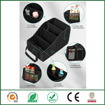 Αναδιπλούμενο κουτί αποθήκευσης αυτοκινήτου από ύφασμα Oxford, για πίσω κάθισμα, αδιάβροχο και προσαρμόσιμο, 20L