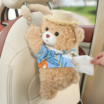 Кутия за салфетки за автомобил с висящ дизайн на мечка — плат, Zaowu, експлоатационен срок 5, за автомобил и дом