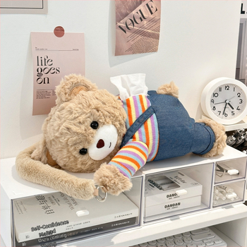 Кутия за салфетки за автомобил с висящ дизайн на мечка — плат, Zaowu, експлоатационен срок 5, за автомобил и дом