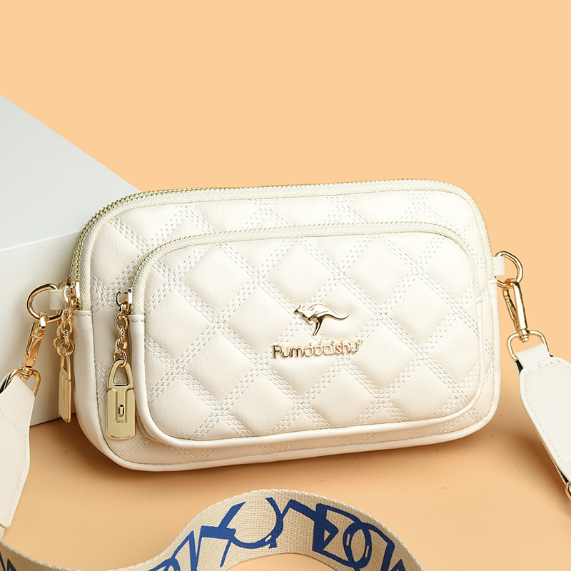 Moteriška PU kvadratinė rankinė su horizontalia kvadratine forma, užtrauktukas, viena pečių rankena, kasdieniam naudojimui