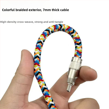 Soson 2-в-1 ланярд кабел за телефон, USB-C и Lightning, плетен кабел, PD60W бързо зареждане, катарама от цинкова сплав