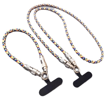 Soson 2-в-1 ланярд кабел за телефон, USB-C и Lightning, плетен кабел, PD60W бързо зареждане, катарама от цинкова сплав