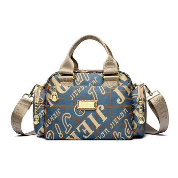 Női vízálló Oxford anyagú táska, kompakt négyszöges alak, cipzáras nyitás, belső zsebek (telefon, ID), poliészter bélés