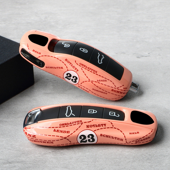 Porsche raktų dėklas iš ABS+PC, suderinamas su Cayenne, Macan, 718, Taycan, 911 ir Panamera, Murat prekės ženklas, stilius Trend