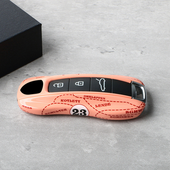 Porsche raktų dėklas iš ABS+PC, suderinamas su Cayenne, Macan, 718, Taycan, 911 ir Panamera, Murat prekės ženklas, stilius Trend