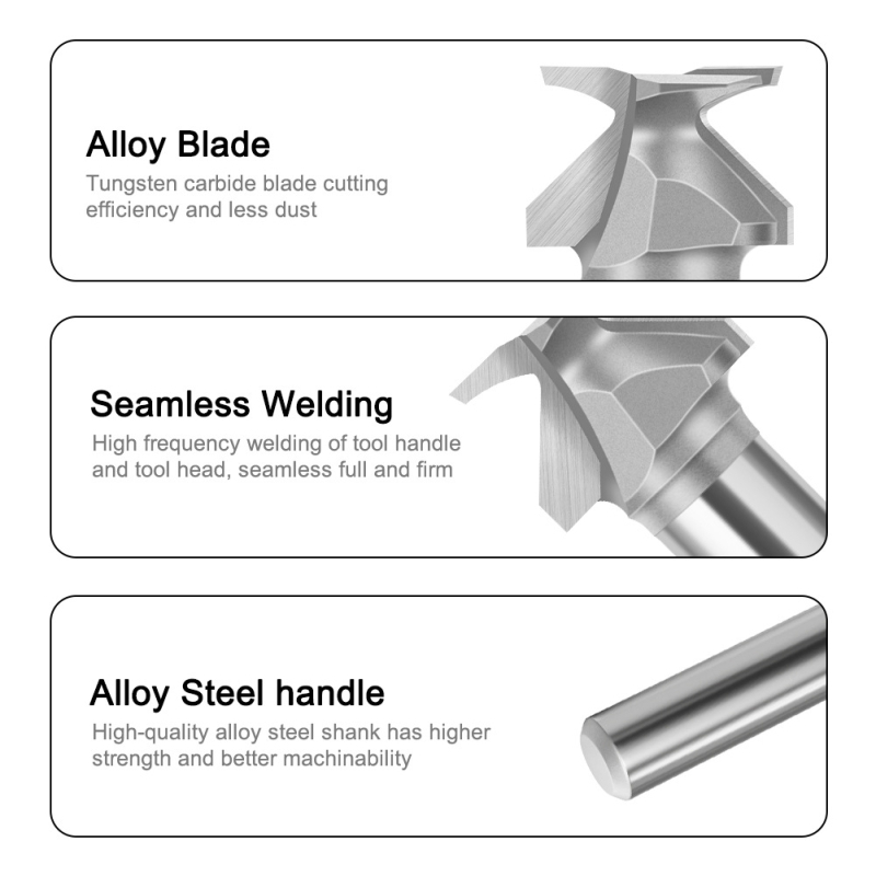 Frez za lukove oblikovanje s integriranim alatom, radijus R10, za drvena vrata i zidne ormariće, Gold Cone.