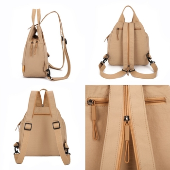 Ženski najlon ruksak s tri načina nošenja (ruksak/torba preko ramena/ručna torba), zatvaranje zipom, poliester podstava, unutarnja džep sa zipom i džep za mobitel, otporan na habanje i protiv krađe, ljeto 2025, brend .SL.