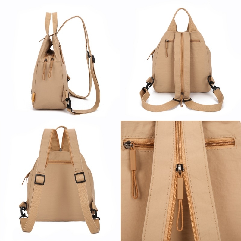 Ženski najlon ruksak s tri načina nošenja (ruksak/torba preko ramena/ručna torba), zatvaranje zipom, poliester podstava, unutarnja džep sa zipom i džep za mobitel, otporan na habanje i protiv krađe, ljeto 2025, brend .SL.