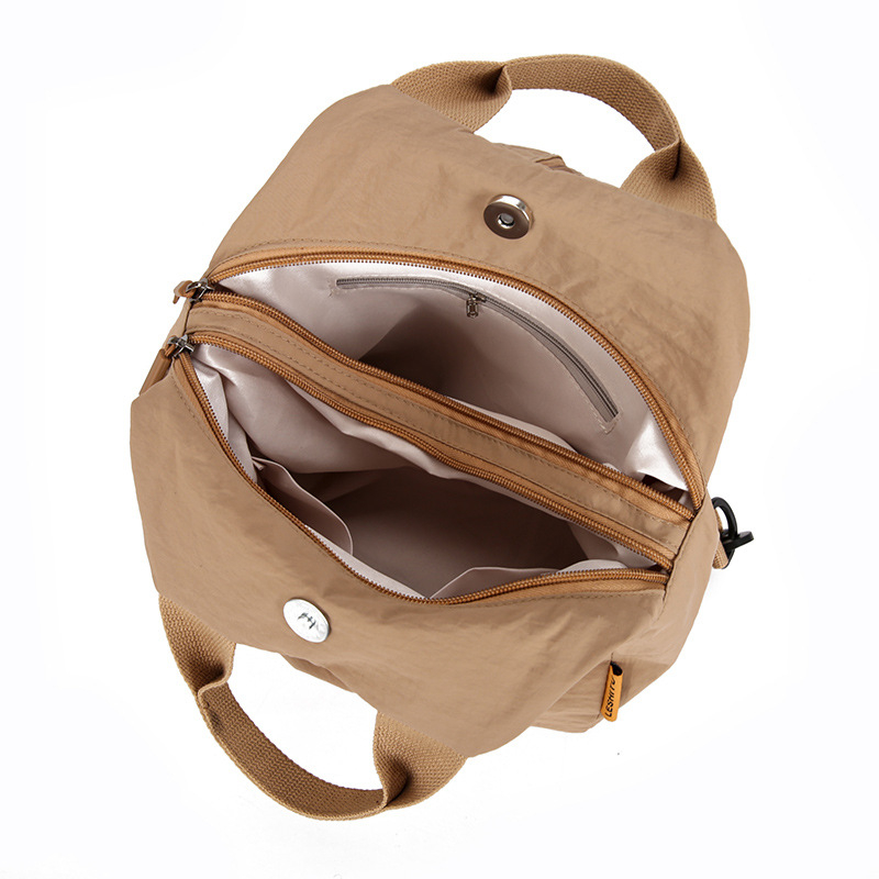 Ženski najlon ruksak s tri načina nošenja (ruksak/torba preko ramena/ručna torba), zatvaranje zipom, poliester podstava, unutarnja džep sa zipom i džep za mobitel, otporan na habanje i protiv krađe, ljeto 2025, brend .SL.