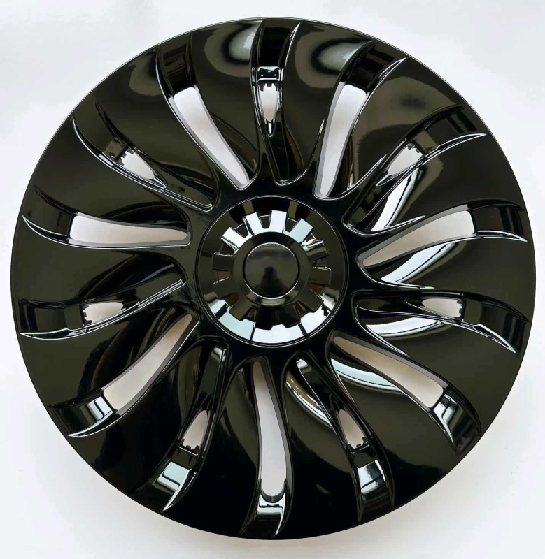 Tesla Model Y ratų hub`o dangtelis, ciklinio stiliaus su simetrišku kraštu, ABS+PC medžiaga, kilmė Danyang, Jiangsu, pritaikymas galimas