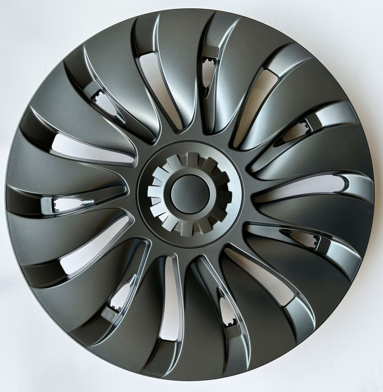 Tesla Model Y ratų hub`o dangtelis, ciklinio stiliaus su simetrišku kraštu, ABS+PC medžiaga, kilmė Danyang, Jiangsu, pritaikymas galimas