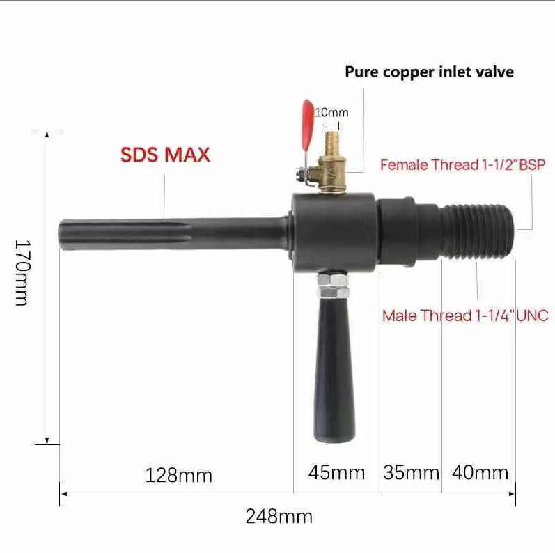 ZUXLA SDS-Plus конверсионна глава за ударна бормашина, резба 1-1/4-7 UNC, материал 40CR