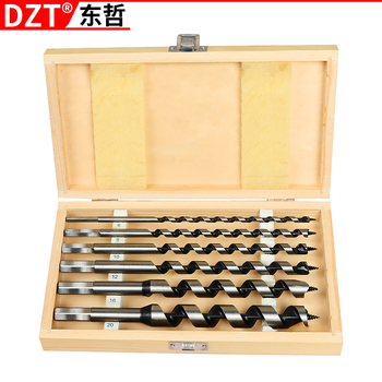 DZT/Dongzhe: 6-частен дърводелски набор свредла в дървена кутия, размери 6-20