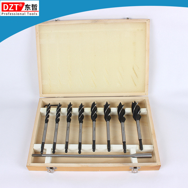 DZT/Dongzhe: 6-частен дърводелски набор свредла в дървена кутия, размери 6-20