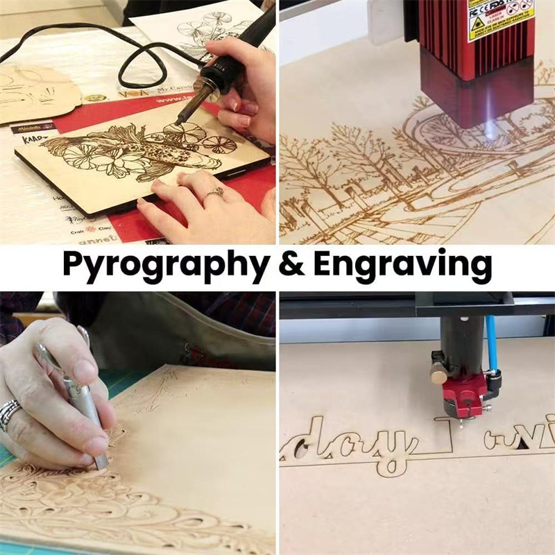 Tanak furnirani drveni kvadratići za rukotvorine i modeliranje, pogodni za lasersko rezanje, spaljivanje drveta i slikanje.