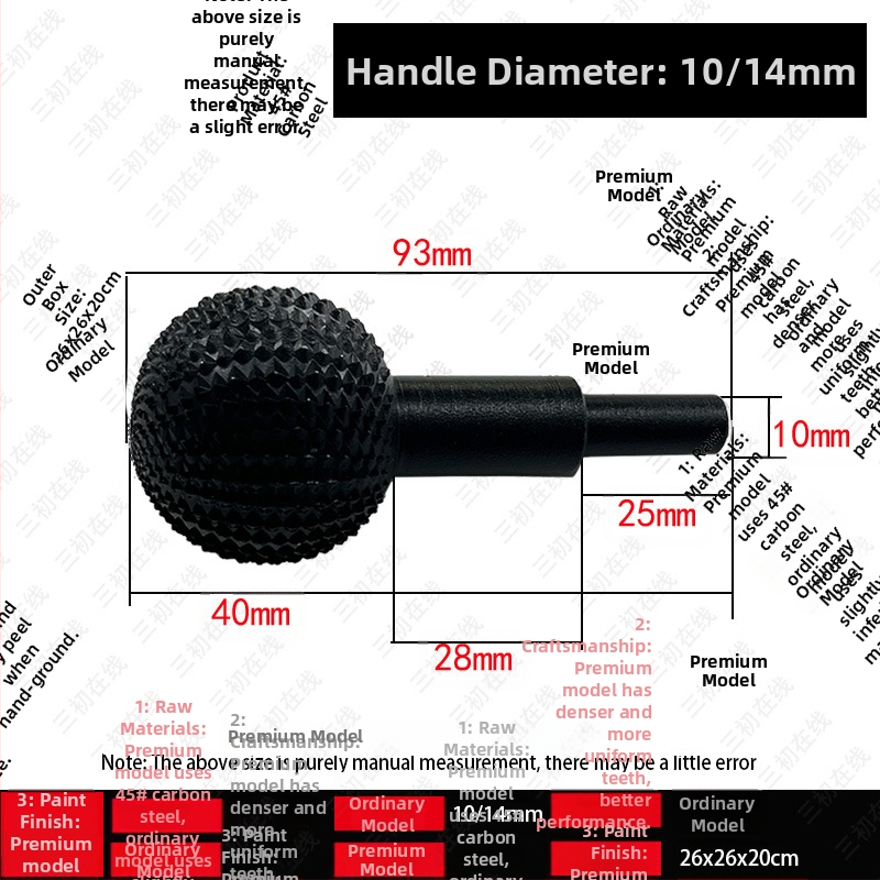 Kampinė šlifavimo galvutė medienos apdirbimui, anglies plienas, modelis SCQ02-A1, prekės ženklas Three Early Online, taikymas: pjovimas ir griovimo formavimas medienoje