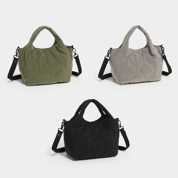 Najlonska tote torba, oblik košare, magnetsko zatvaranje, dvostruki remeni, džep za telefon