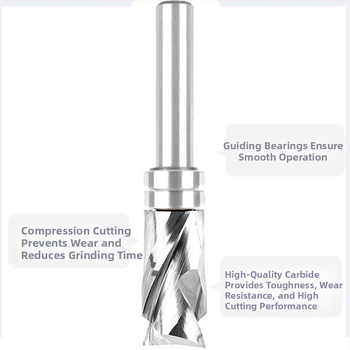 Φρεζα περιγράμματος με διπλή σπείρα, 8 λαβές, ενσωματωμένο κράμα συνδυασμένη φρέζα για ξύλο
