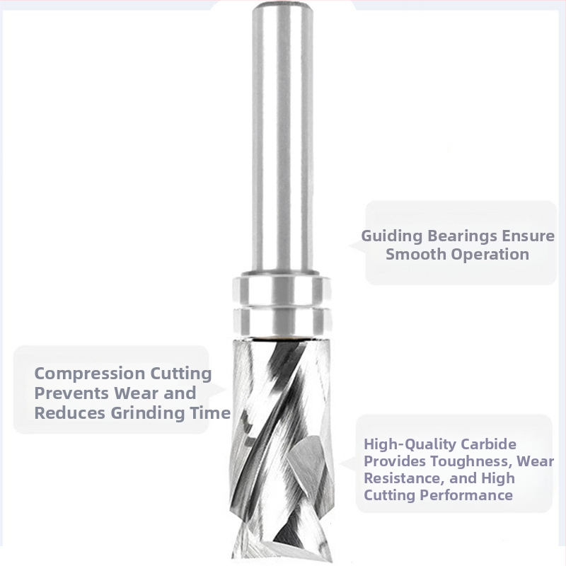 Frez profilu s dvojitou špirálou, 8 rukovätí, integrovaná zliatina zložená fréza na drevo