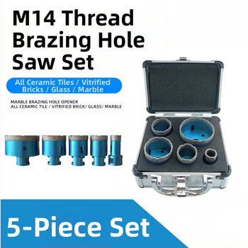 Комплект от 5 части за сухо пробиване с M14 – дупкови свредла за порцеланови плочки, гранит, мрамор и витрифицирана тухла