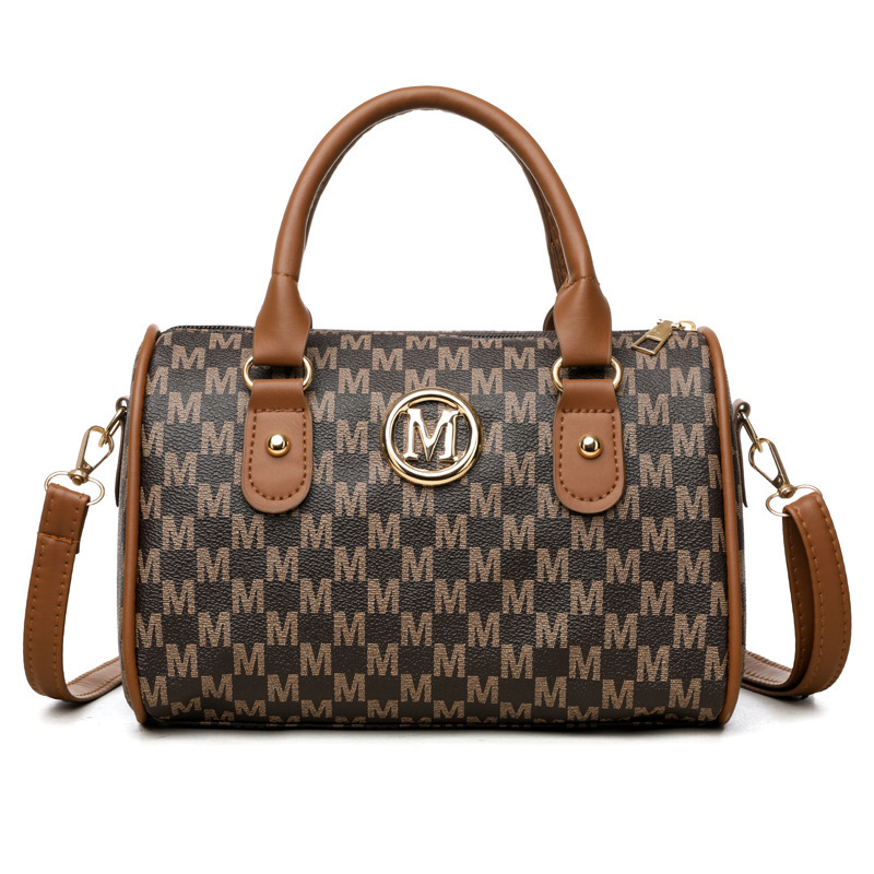 PU torba cilindričnog oblika s poliesterom podlogom, zatvarač, ID džep, svakodnevna upotreba.