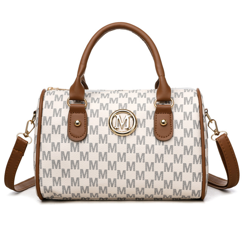 PU torba cilindričnog oblika s poliesterom podlogom, zatvarač, ID džep, svakodnevna upotreba.