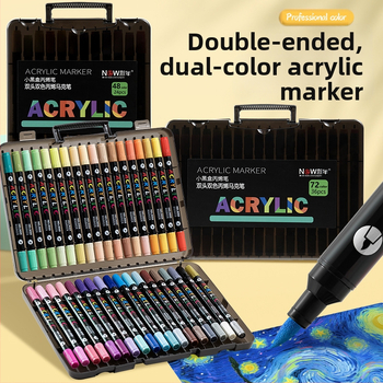 Akrilinis markeris su dviem galiukais, atsparus vandeniui, minkštas antgalis grafitiui