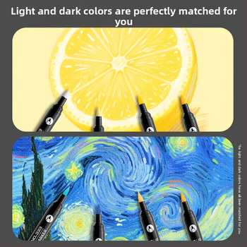 Akrilinis markeris su dviem galiukais, atsparus vandeniui, minkštas antgalis grafitiui