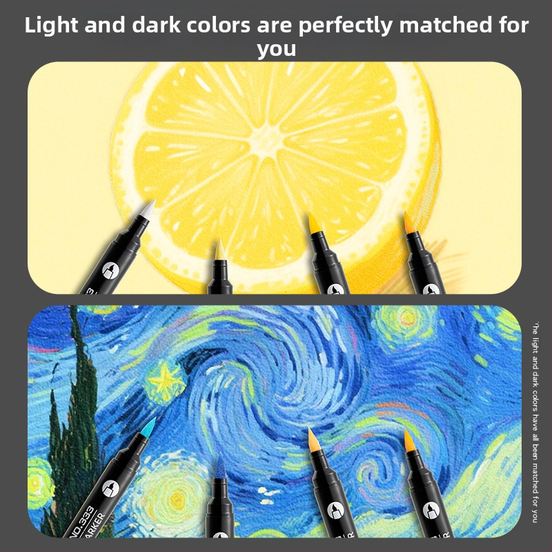 Акрилен маркер с двойна глава, водоустойчив и мек връх за графити