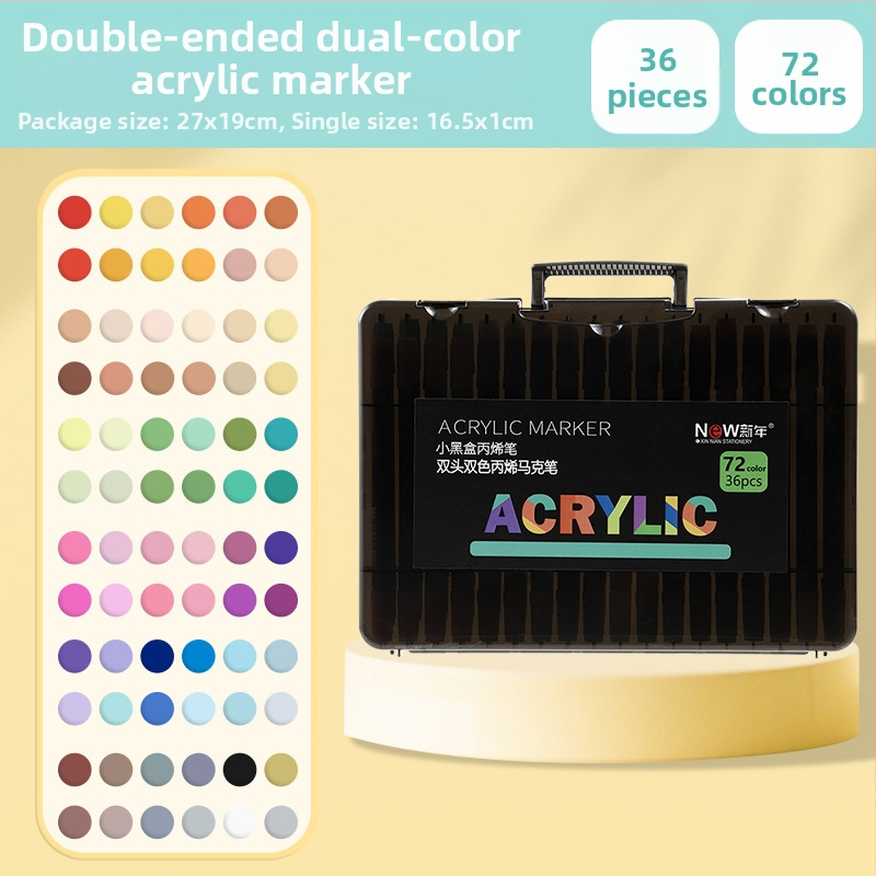 Akrilinis markeris su dviem galiukais, atsparus vandeniui, minkštas antgalis grafitiui