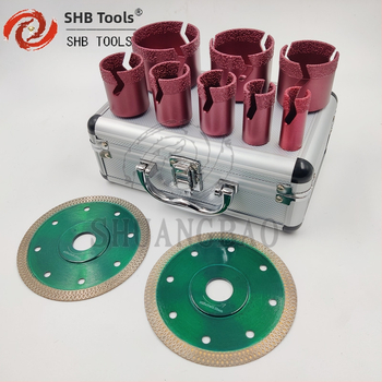 Диамантен запояван комплект за пробиване на отвори M14 за плочки и мрамор, вакуумно запояване, метална сплав