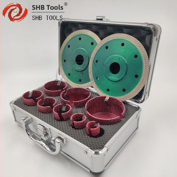 Диамантен запояван комплект за пробиване на отвори M14 за плочки и мрамор, вакуумно запояване, метална сплав