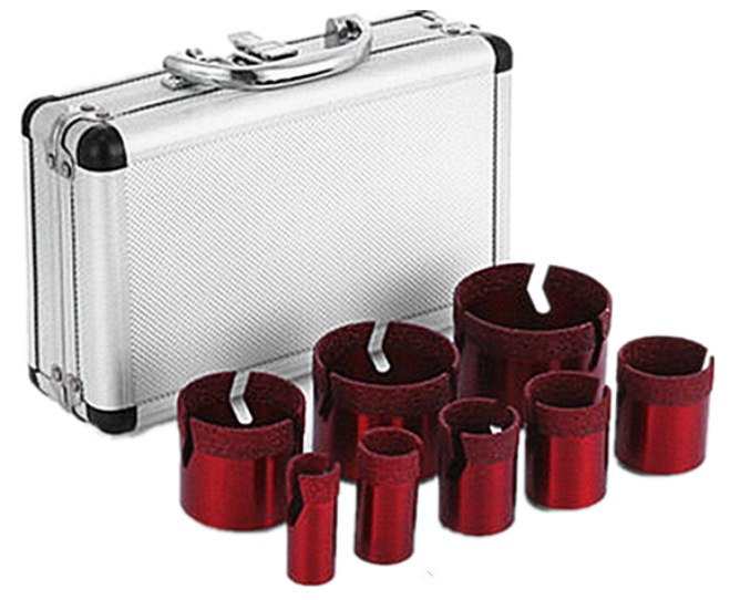 Диамантен запояван комплект за пробиване на отвори M14 за плочки и мрамор, вакуумно запояване, метална сплав