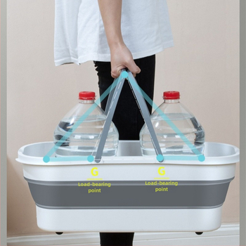 Κουβάς για σφουγγαρίστρα από σιλικόνη, πτυσσόμενος, για εξωτερικό πλύσιμο αυτοκινήτων, αντοχή φόρτου πάνω από 10 kg